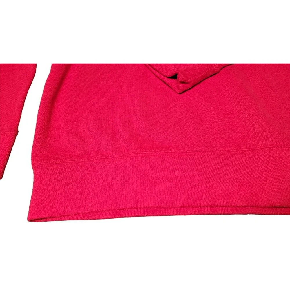 Lands' End Men's Red Quarter-Zip Pullover Sweater Plaid Collar Size Large